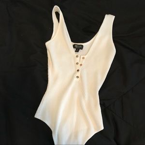 White button bodysuit